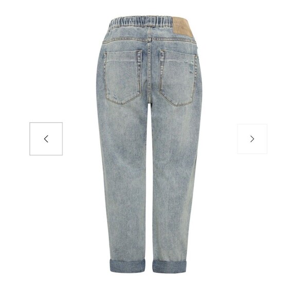 One Teaspoon Size S Montana Shabbies Drawstring Distressed Boyfriend Denim Jeans - Picture 6 of 16